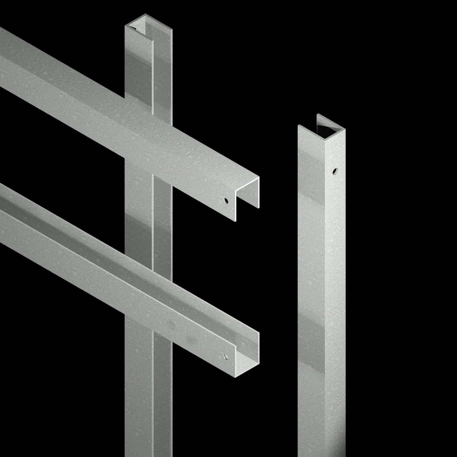 Plus stålramme t/hegn 180x95 cm varmgalvanisert