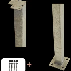 Plus Stålstolpe m/fod til håndliste inkl. bolte  hjørnestolpe  4,5x4,5x103,3 cm
