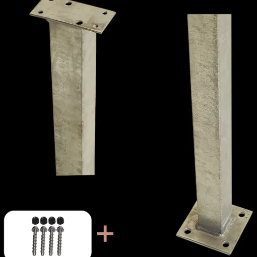 Plus Stålstolpe m/fod til håndliste inkl. bolte  4,5x4,5x103,3 cm