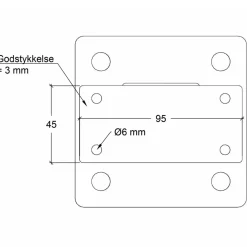 Plus Stålstolpe m/fod til håndliste 4,5x4,5x103,3 cm