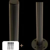Plus Stålstolpe rund m/fod  Ø42,4 mmx96 cm  inkl. 1 stk. stolpeafdækning/bolte