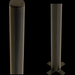 Plus stålstolpe rund t/nedgravning Ø42,4mm x 186 cm sort