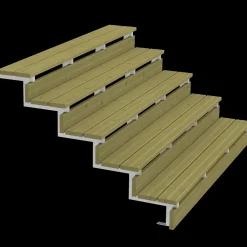 Plus Terrassetrappe 5 trin 88x129 cm 34,2°  180 cm