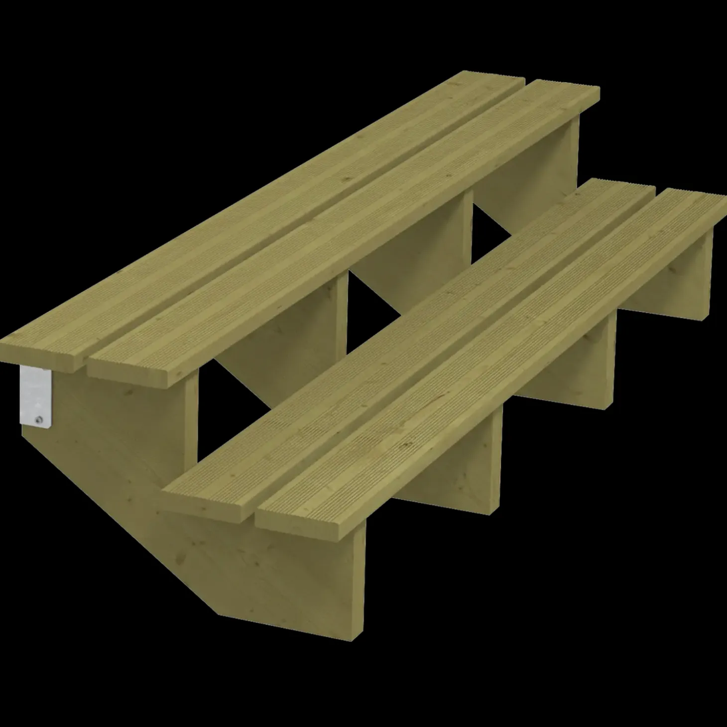 Plus Terrassetrappe 2 trin 37x51 cm 34,2° 180 cm