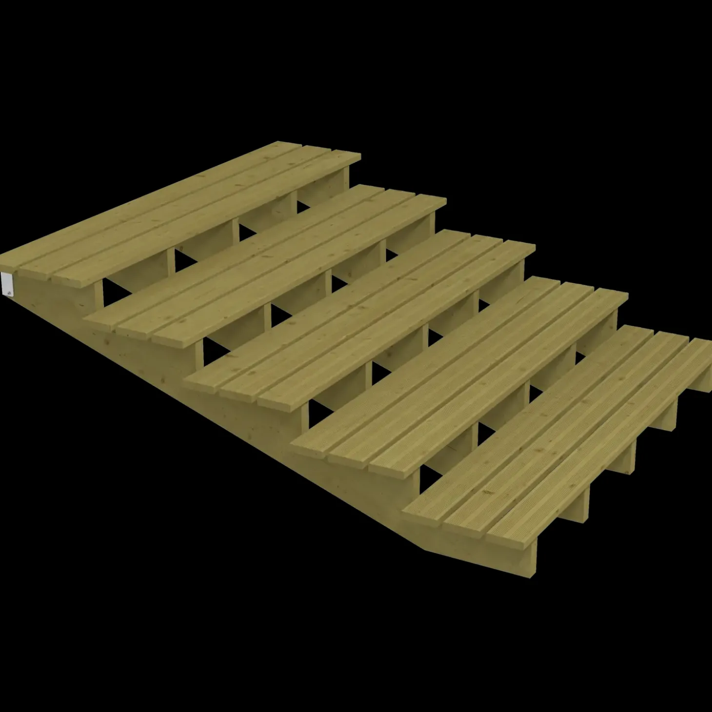 Plus Terrassetrappe 5 trin 19° 180 cm