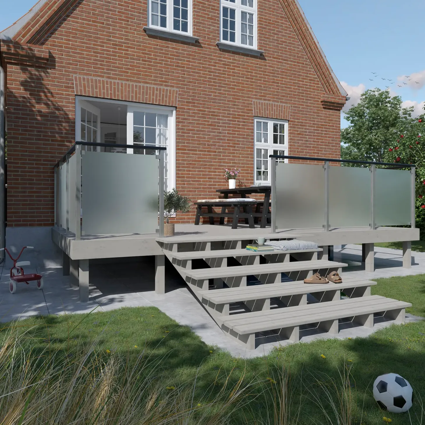 Plus Terrassetrappe 5 trin 19° 180 cm