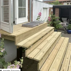 Plus Terrassetrappe 6 trin 105x154 cm 34,2° 180 cm