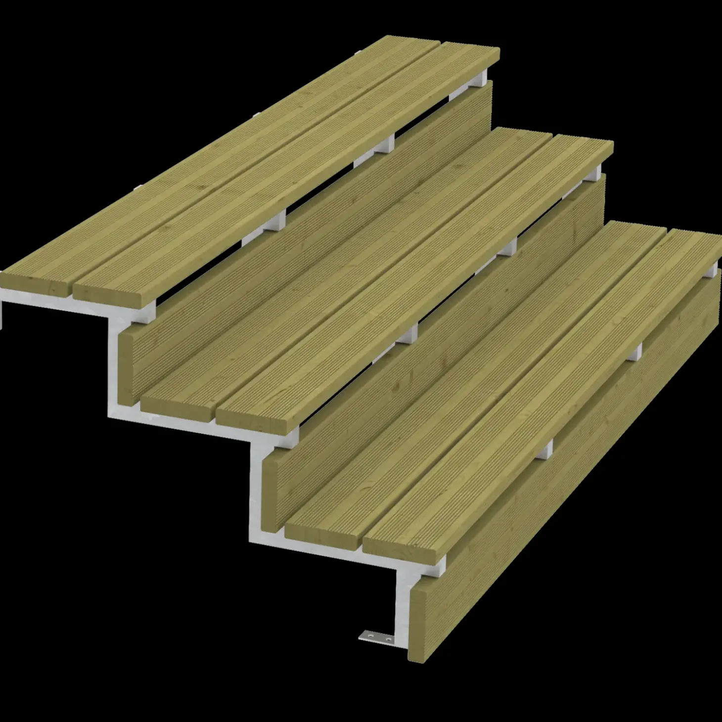 Plus Terrassetrappe 3 trin 54x79 cm 34,2° 180 cm