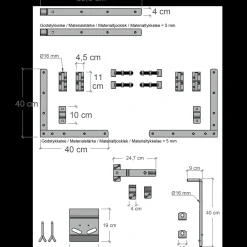 Plus Tokyo dobbeltlåge inkl. beslag 300x90 cm sort