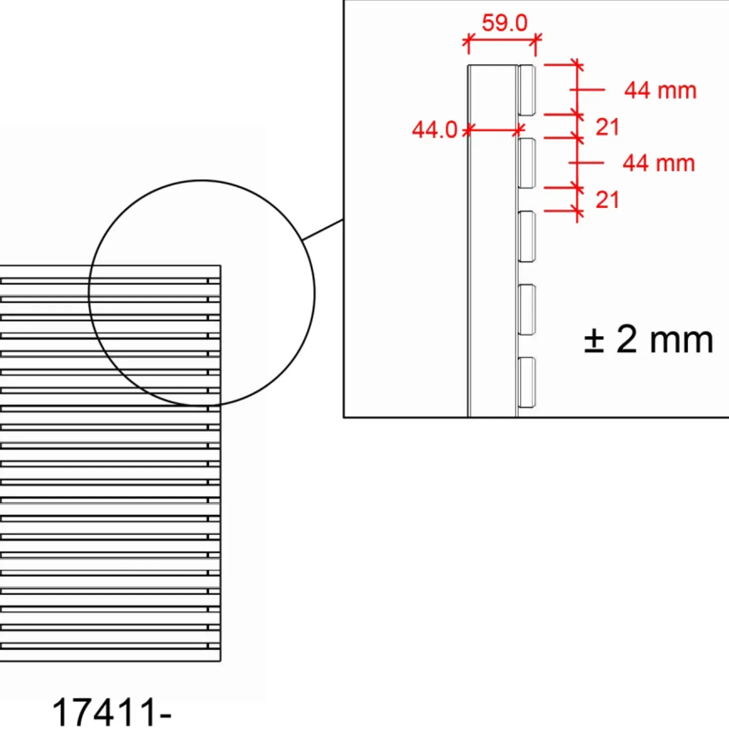 Plus Tokyo hegn 83x140 cm sort