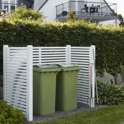 Plus Tokyo renovationsskjuler m/træstolper t/nedgravning hvid