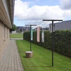 Plus tørrestativ 80x185x450 cm inkl. snor og beslag sort