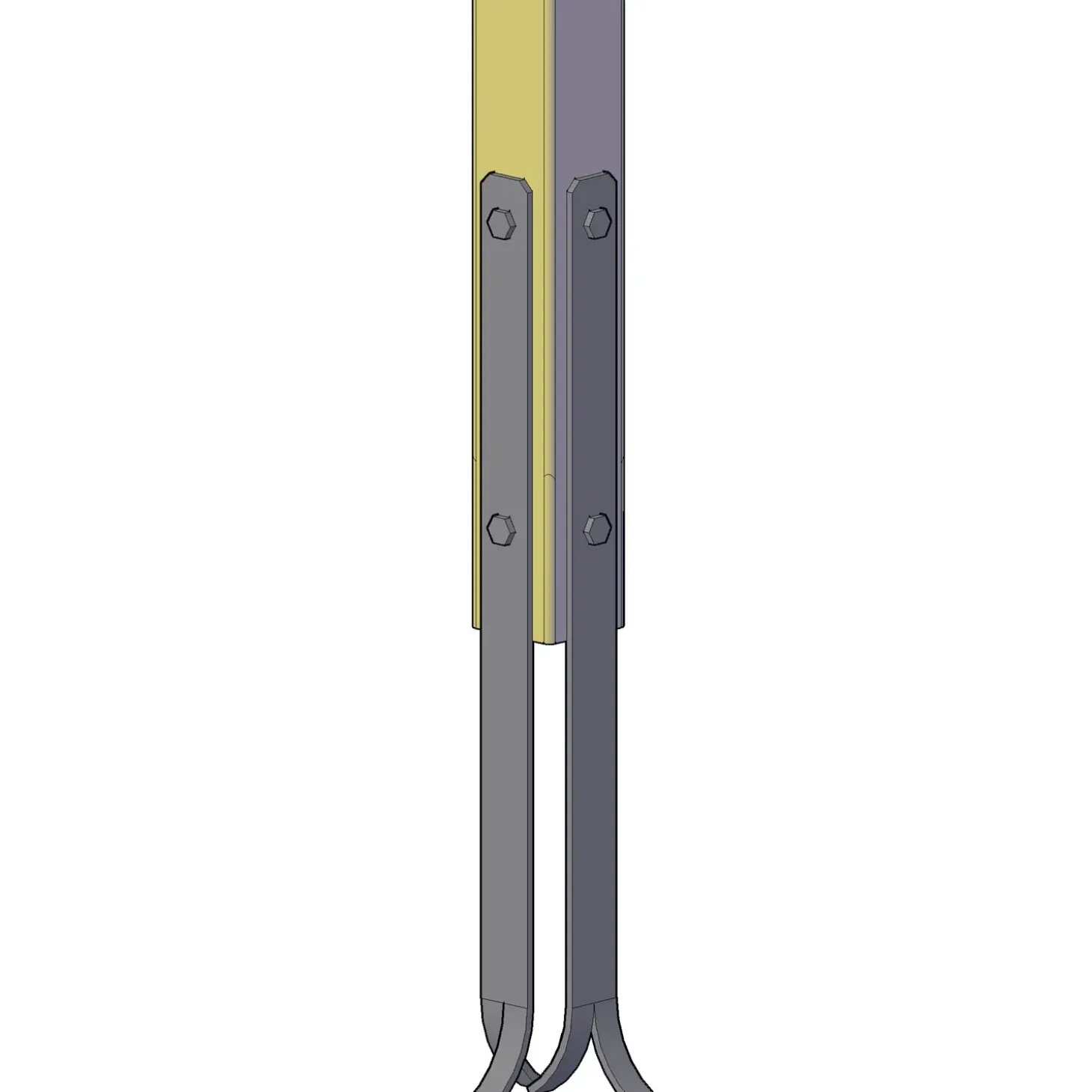 Plus Universal stolpefødder t/nedstøbning 4x60 cm varmgalvanisert