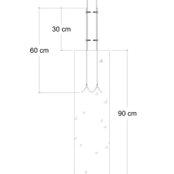 Plus Universal stolpefødder t/nedstøbning 4x60 cm varmgalvanisert