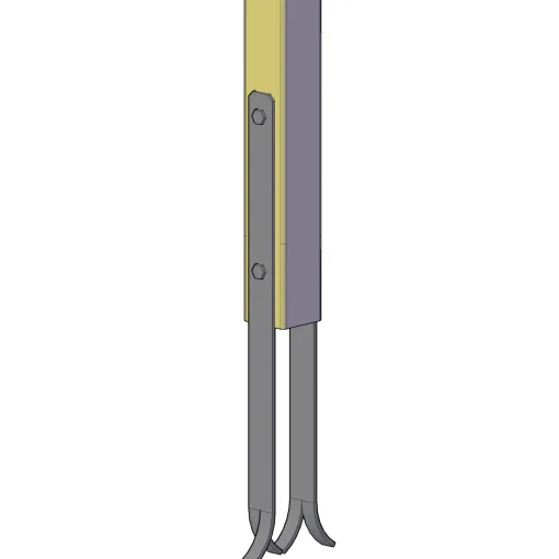 Plus Universale stolpefødder 4x60 cm  til nedstøbning  m/skruer sort