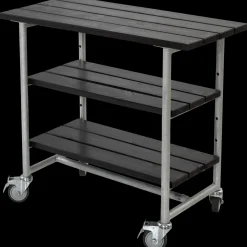 Plus Urban grill-/plantebord med 2 hylder grundmalet sort
