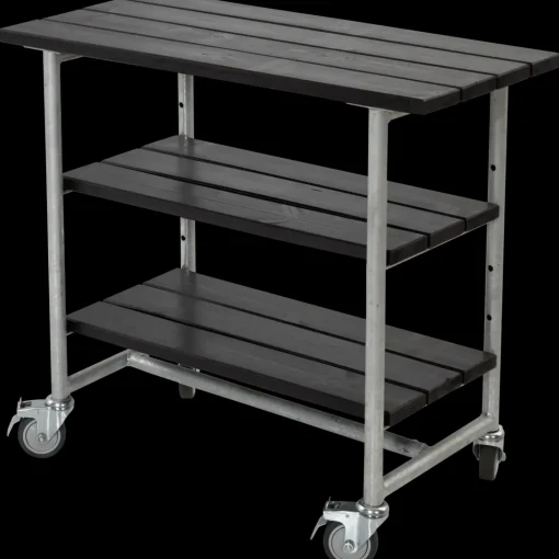 Plus Urban grill-/plantebord med 2 hylder grundmalet sort