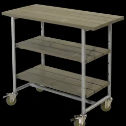 Plus Urban grill-/plantebord med 2 hylder grundmalet gråbrun