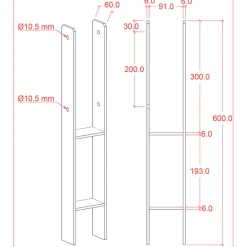 Plus U-stolpefod t/nedstøbning 9x9 cm varmgalvanisert
