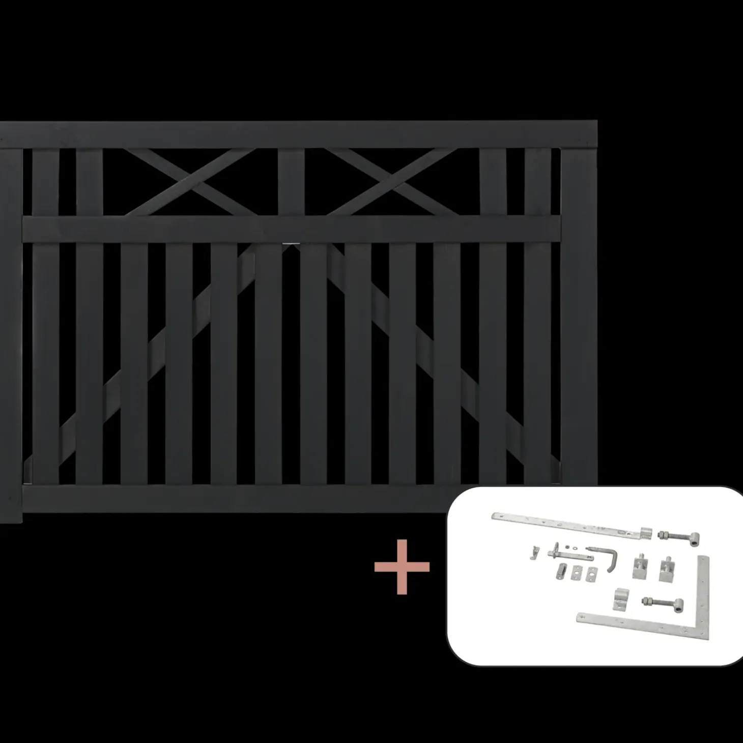 Plus Vinesse bred låge inkl. beslag 150x98 cm sort