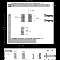 Plus Vinesse bred låge inkl. beslag 150x98 cm sort