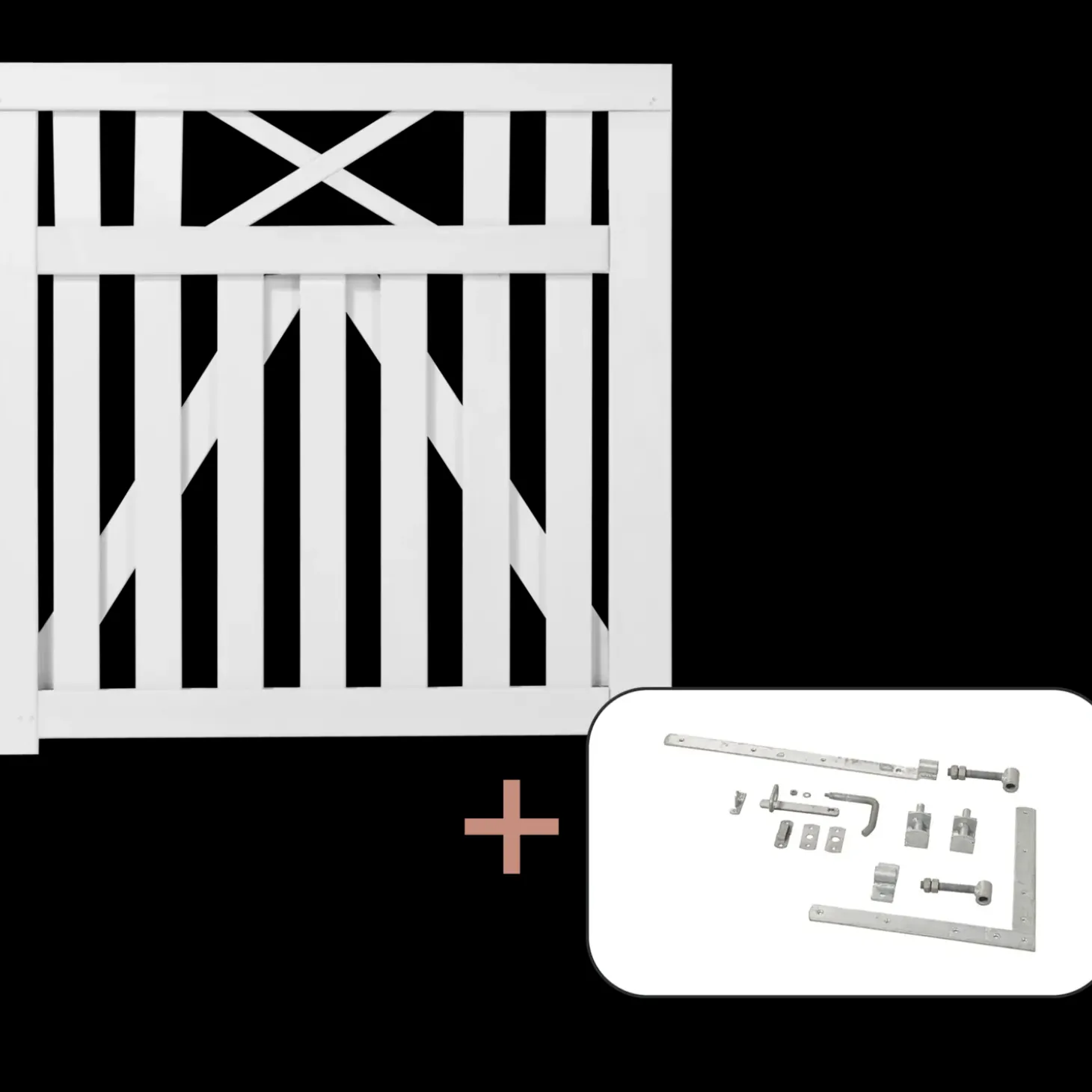 Plus Vinesse enkeltlåge inkl. beslag 100x98 cm hvid