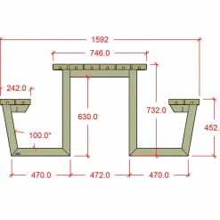 Plus Wega Bord/Bænkesæt 177 cm ThermoWood®