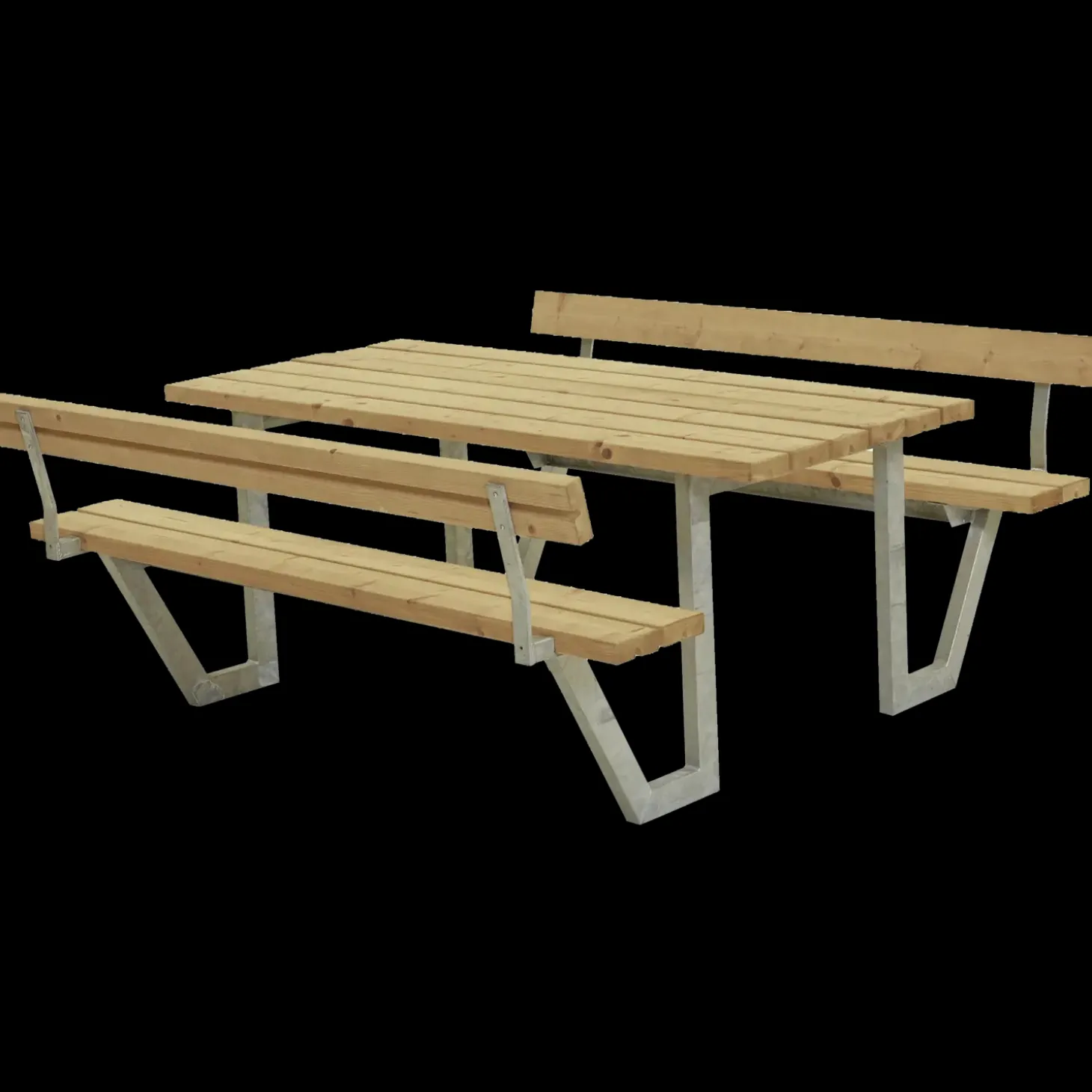 Plus Wega Bord/Bænkesæt m/2 ryglæn 177 cm ThermoWood®