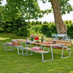 Plus Zigma Bord/Bænkesæt m/2 ryglæn 176 cm ThermoWood®