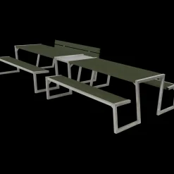 Plus Zigma bord/bænkesæt med 1 ryglæn 392 cm sort