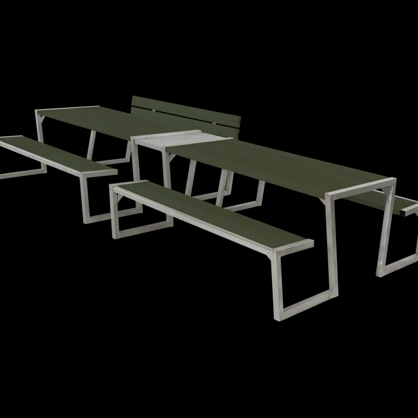 Plus Zigma bord/bænkesæt med 1 ryglæn 392 cm sort