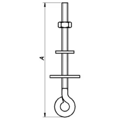 PN øjebolt M10x132 mm. elforzinket