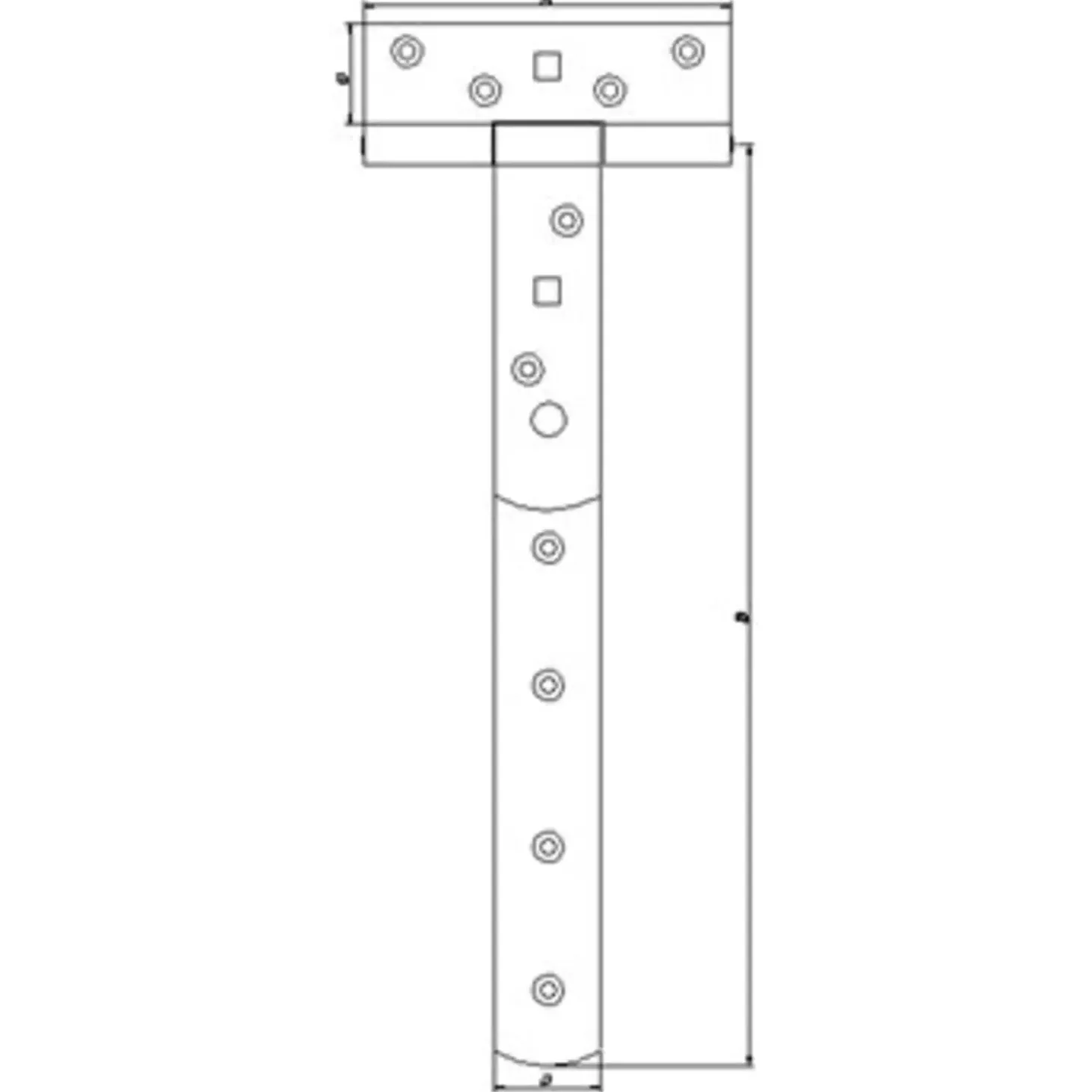 PN T-bladhængsel 18" 470x100 mm. varmforz.