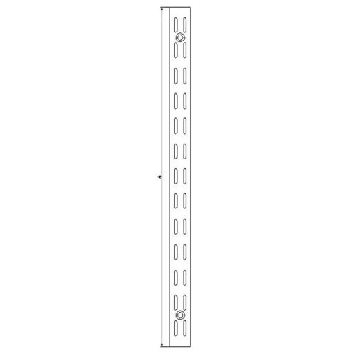 PN vægskinne t/hyldeknægt 1600 mm hvid