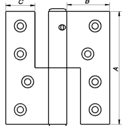 PN vindues- og dørhængsel højre 85x32 mm varmforz.
