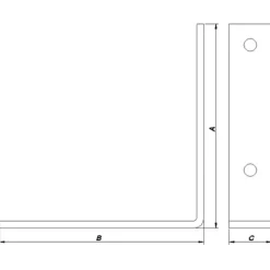 PN vinkelbeslag t/bolt 145 x 30 mm