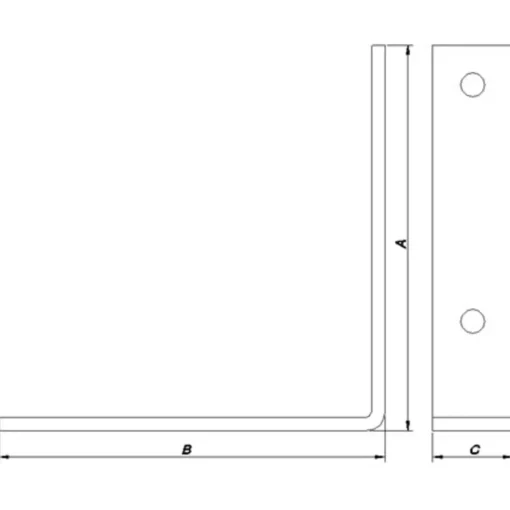PN vinkelbeslag t/bolt 145 x 30 mm