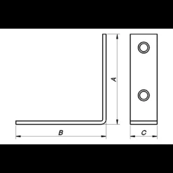 PN vinkelbeslag 67x67x20x2,5 mm. elforzinket