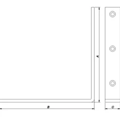 PN vinkelbeslag 158x158x26x5,0 mm. elforzinket