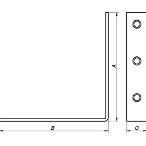 PN vinkelbeslag 107x107x20x2,5 mm. elforzinket