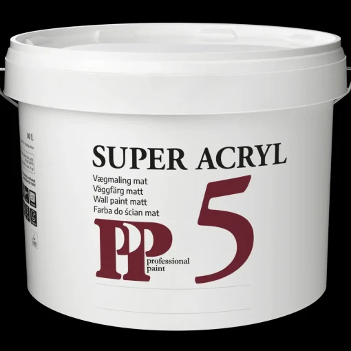 PP Acrylmaling Super 5 hvid 9,1 L