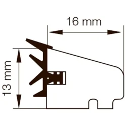 Primo sideglasliste hvid 16x16x2500 mm