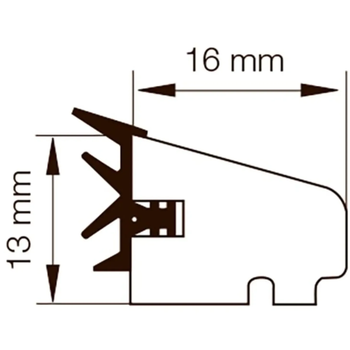 Primo sideglasliste hvid 16x16x2500 mm