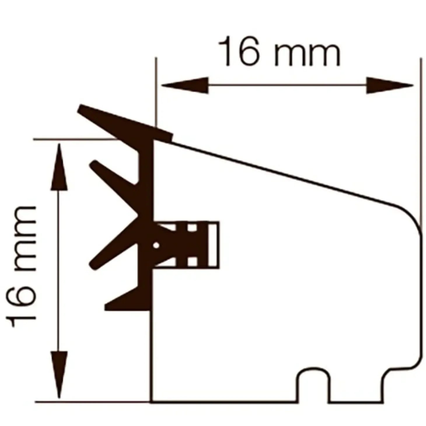 Primo sideglasliste hvid 16x16x2500 mm