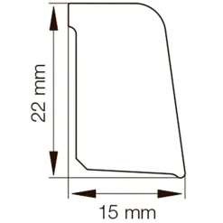 Primo skureliste alu 15x22x3100 mm