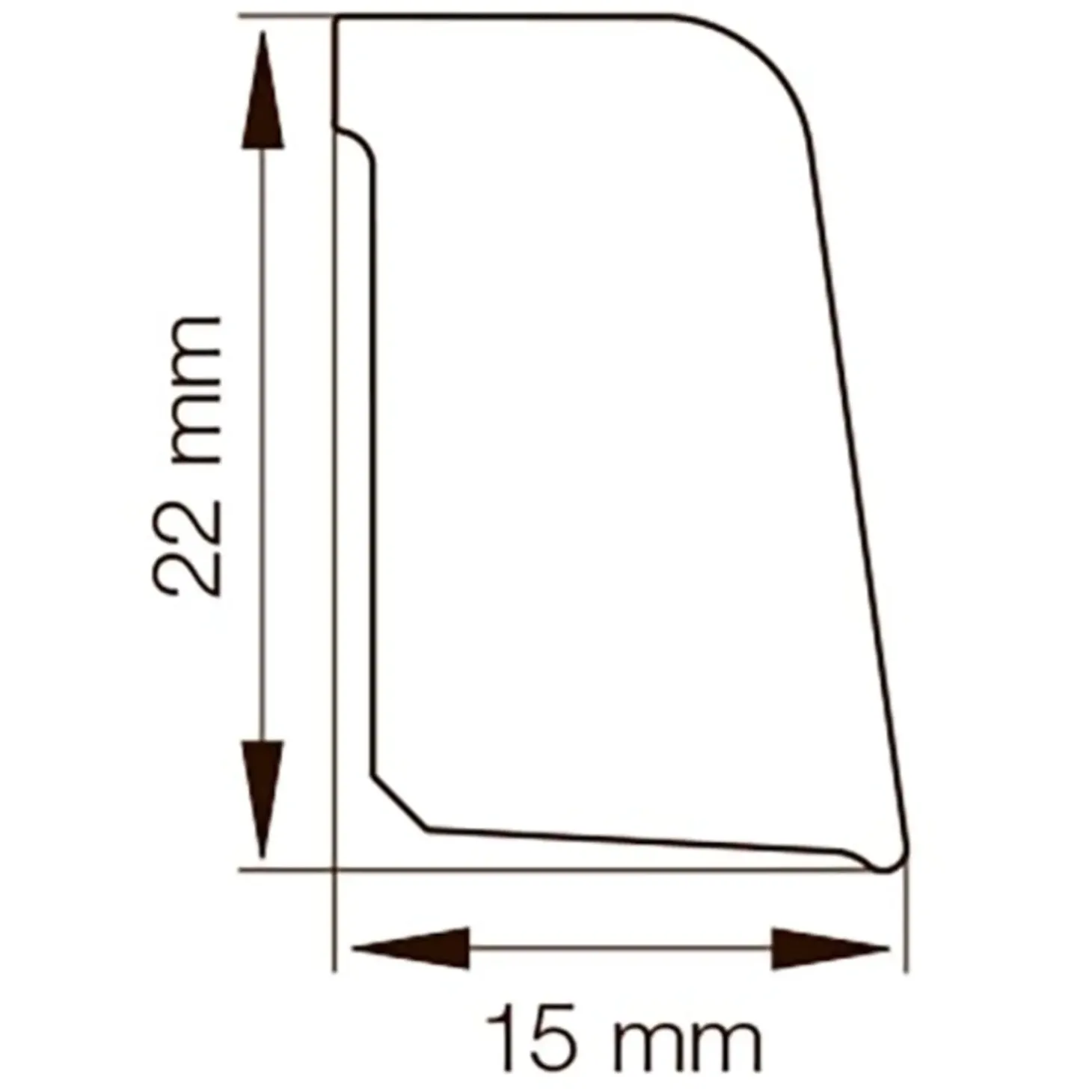 Primo skureliste alu 15x22x3100 mm