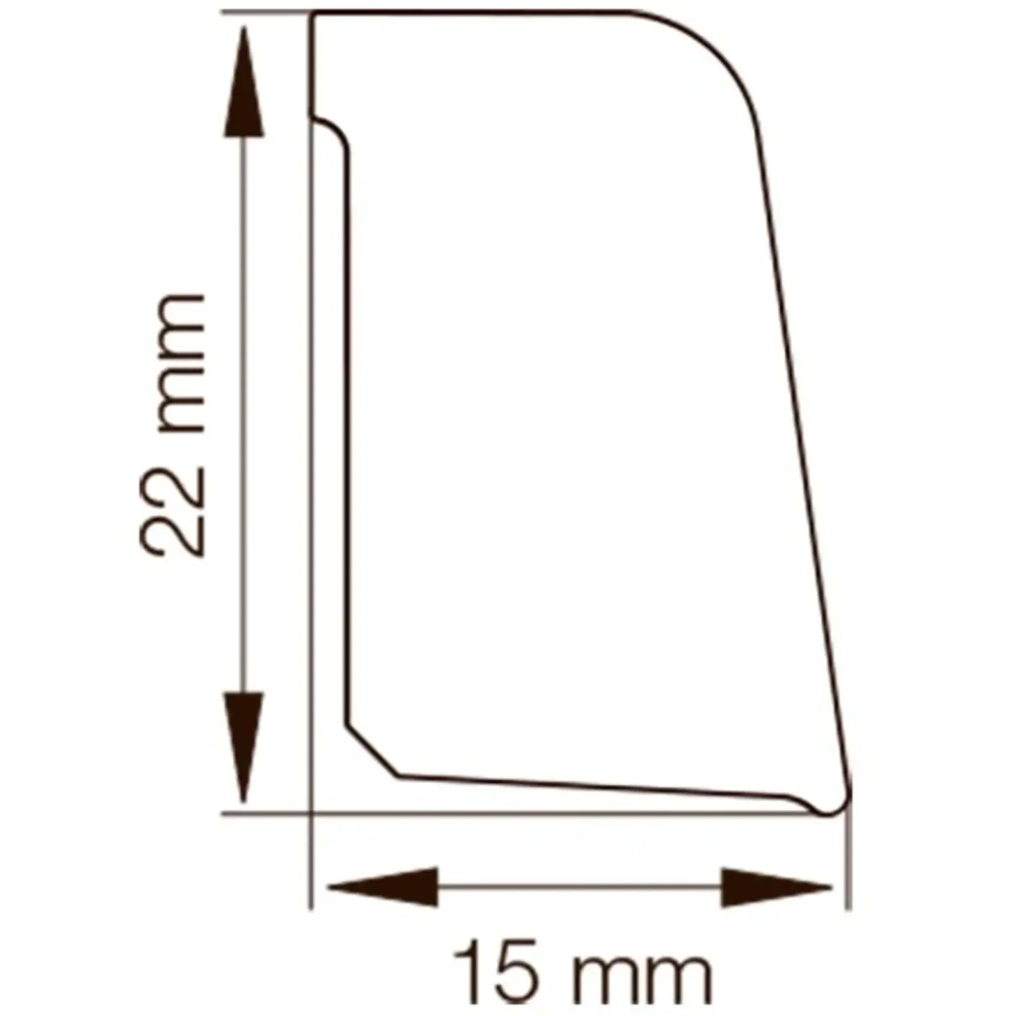 Primo skureliste lysegrå 15x22x3100 mm