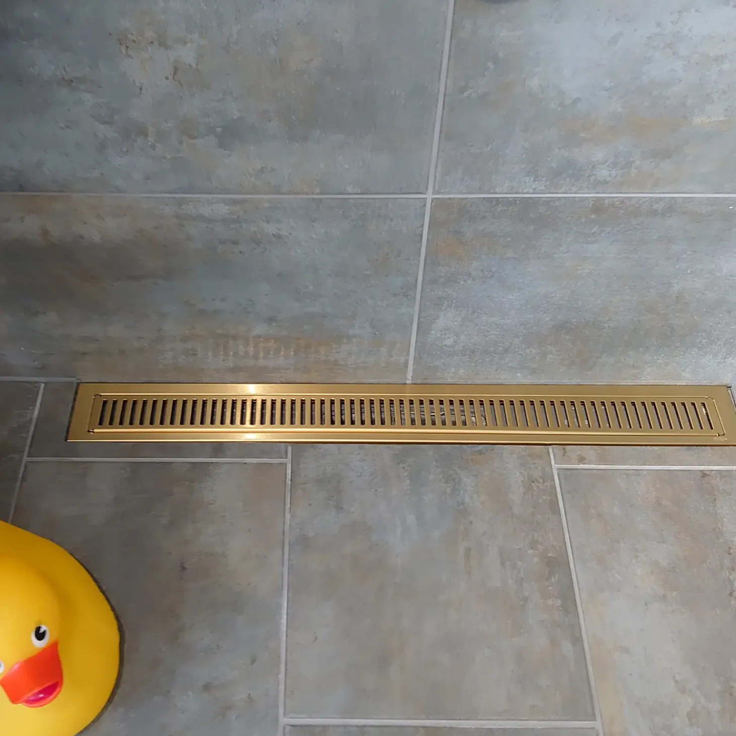 Purus afløbsrendesæt m/vandlås og rist 900 mm messing