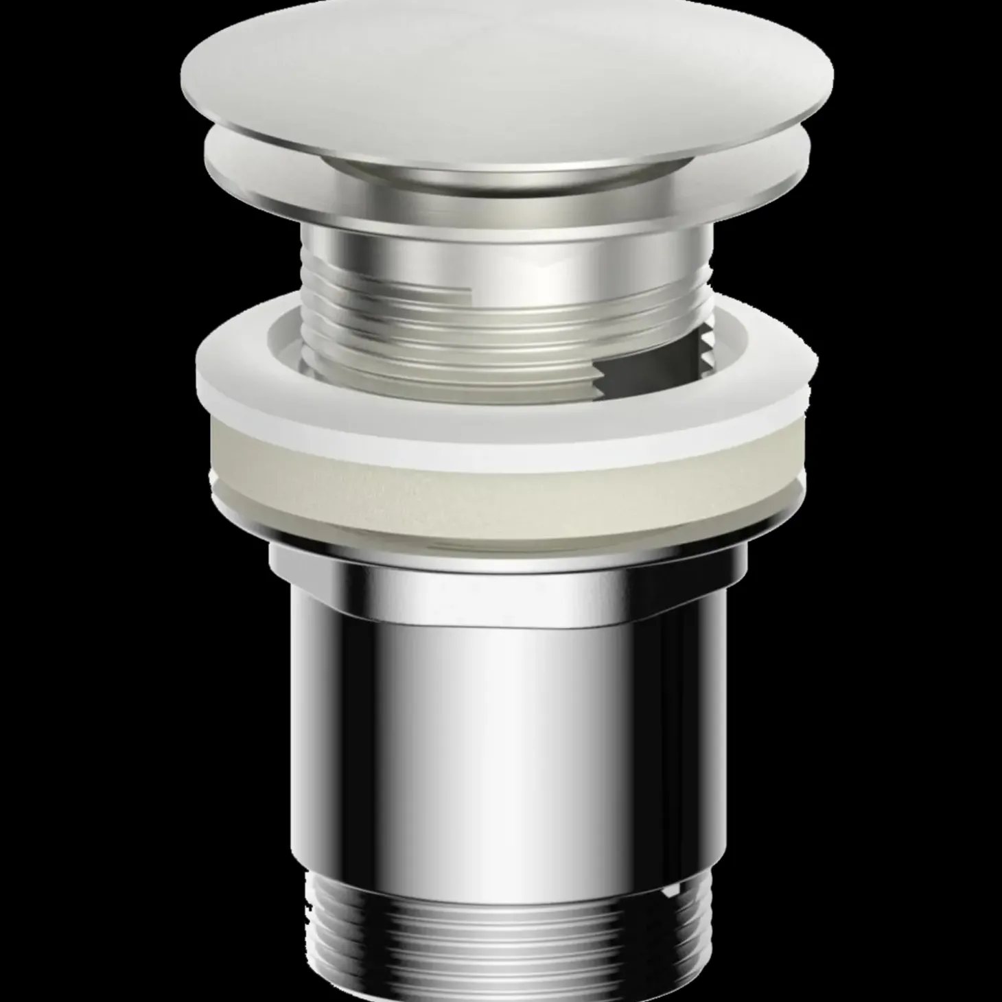 Push pop up 1 1/4" bundventil med overløb til håndvask Ø66 mm