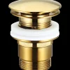 Push pop up bundventil Ø66 børstet guld